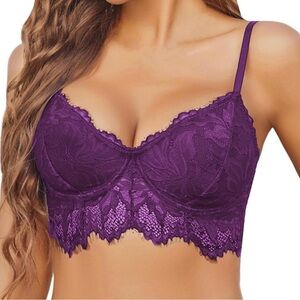 Avidlove Dark Purple Lace Bra Size XXL
